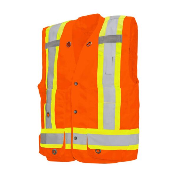Factory Supply Security Sleeveless Work Clothing Polyester Reflective High Visibility Safety Vest - Image 5