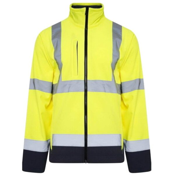 Factory Supply Hot Sale Reflective Safety Workwear Fleece Waterproof Windproof High Visibility Softshell Jacket - Image 3