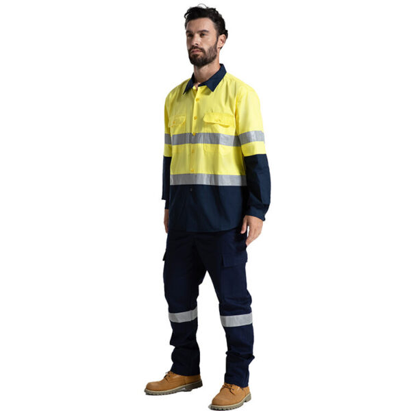 Customizable Australian Mechanic Mining Safety Workwear Reflective Cotton Drill High Vis Clothes - Image 4