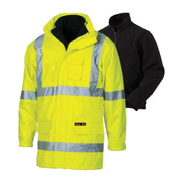 Hi Vis Reflective Workwear With “X”Back Traffic Railway Road 3 In 1 Waterproof Windproof Security Hi Vis Jacket - Image 4