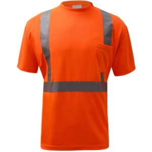 Factory Customize  Workwear Quick-Dry Breathable Premium Pocket Hi Vis Reflective Safety T-Shirt