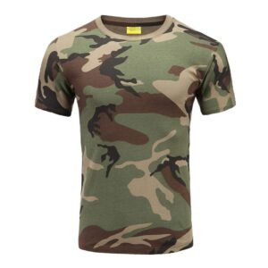 Factory Supply High Quality Camouflage Clothes Breathable Quick Dry Round Neck Shirt Army Uniform