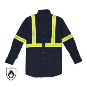 FR Aramid Workwear Hi Vis Reflective Fire Resistant Arc Flash Rated Welding Shirts For Man