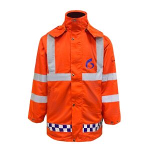 Hi Vis Reflective Safety Waterproof Road Traffic Work Clothes Construction Sanitation High Visibility Orange Jacket