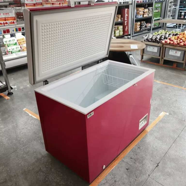 0.9m-Large-Single-Temperature-Chest-Freezer-with-Top-Glass-for-Supermarket-for-Frozen-Chicken-and-Ice-Block-Production