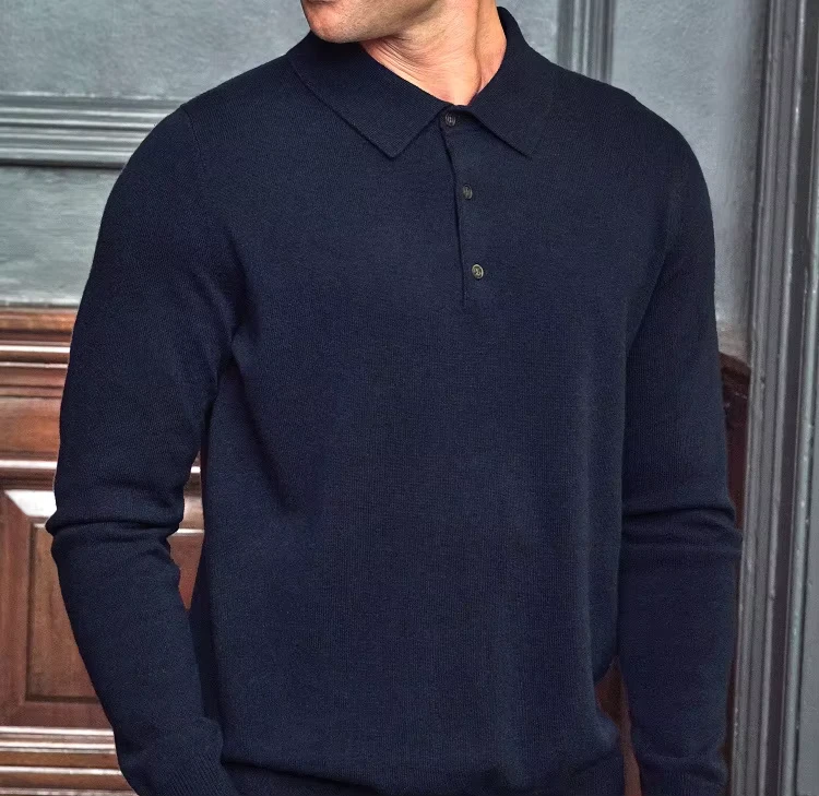 100-Cashmere-Mens-Polo-Neck-Solid-Color-Spring-Office-Pullover-Sweater-Factory-Direct