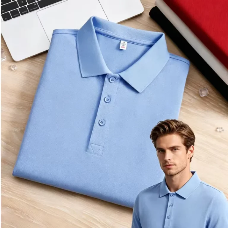 100-Combed-Cotton-Unisex-Short-Sleeve-Polo-Shirt-Breathable-Casual-Golf-Blank-Custom-Logo