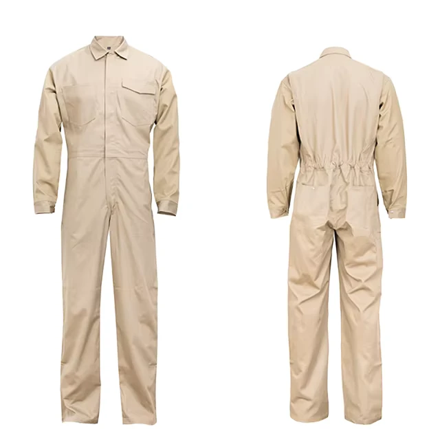 100% Cotton FR Anti-Static Coverall Safety Work Light Weight Fire Resistant One-Piece Jacket Suit Breathable Workwear