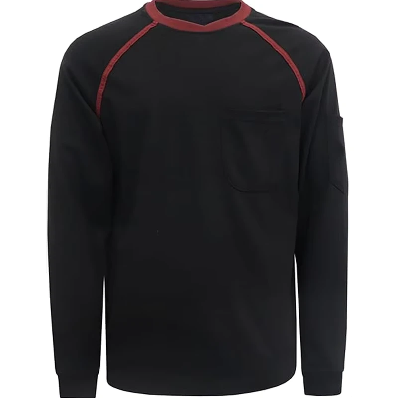 100% Cotton Flame Resistant T Shirt Fire Retardant 5.5OZ Spring Summer Men's CAT2 EN 11612 Certified