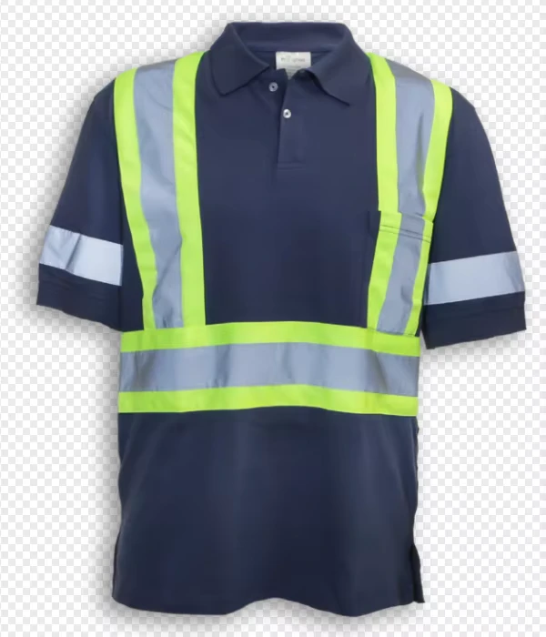 100-Cotton-Hi-Vis-Navy-Blue-Short-Sleeve-Polo-Shirt-Man