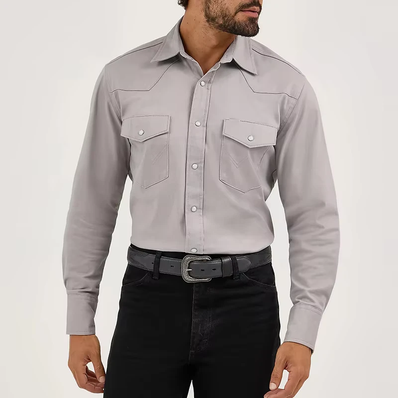 100% Cotton Long Sleeve Flame Retardant Workwear Anti Static FR Safety Clothing Fire Resistant Shirt