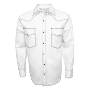 100% Cotton Mens Flame Resistant Workwear Breathable Welding FR White Shirt with Snap Button