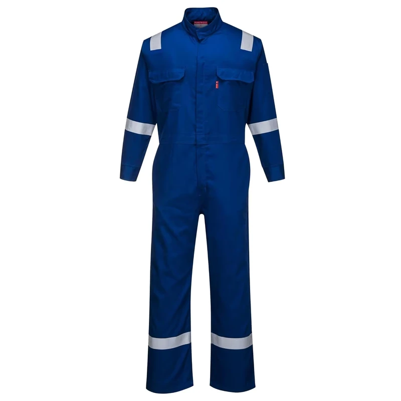 100% Cotton Men's Hi Vis Flame Resistant Coveralls 190GSM Durable Reflective Safety Workwear