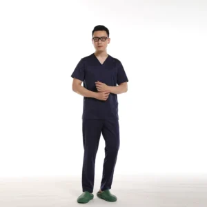 100% Cotton Men’s Navy and Gray Medical Scrub Suit