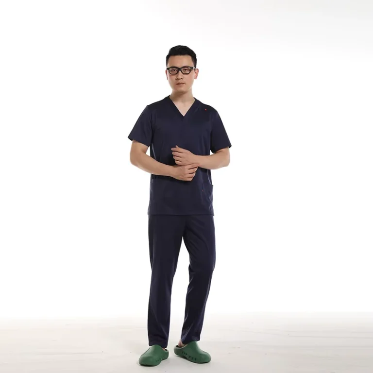 100-Cotton-Mens-Navy-and-Gray-Medical-Scrub-Suit