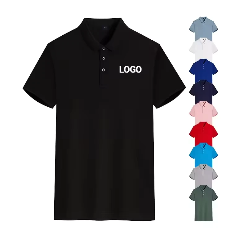 100 Cotton Men's Polo Shirts T Shirt Embroidered Logo Plain Short Sleeve Plus Size