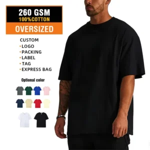 100% Cotton Plus Size Men’s T-Shirt Custom Logo Printed Plain Blank T-Shirt