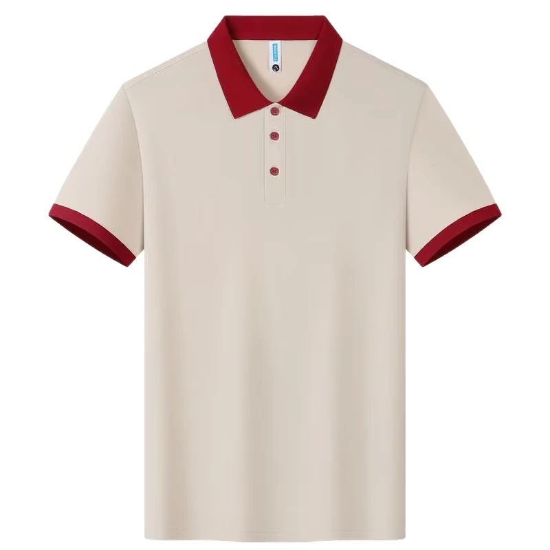 100% Cotton Polo Shirt Custom Workwear Embroidery Team Advertising Contrast Collar T-Shirt