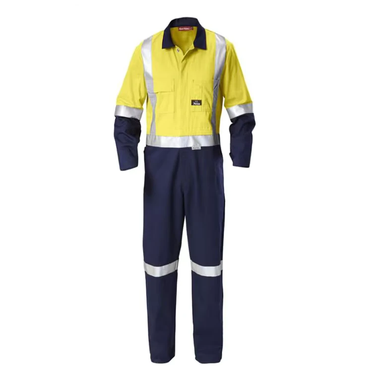 100% Cotton Road Safety Coverall Fire Retardant Electrical Protective Safety PPE Industrial Coverall Flame Resistant FR