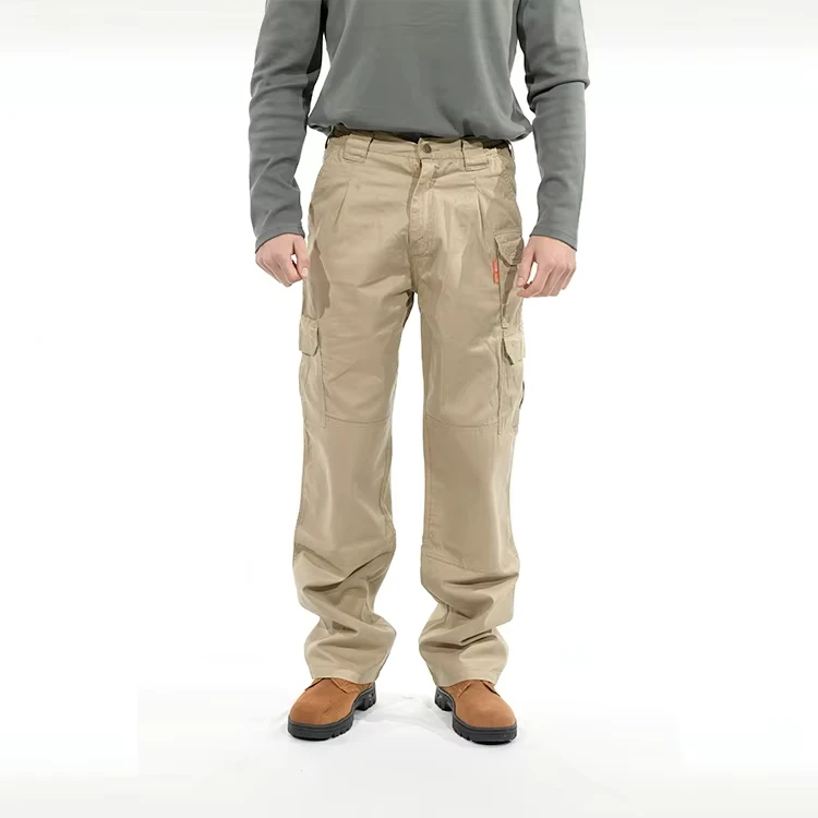 100% Cotton Safety Flame Retardant Bottom FRC Multi Pockets Trousers Fire Resistant CAT2 FR Cargo Pants FR Knit FRC1801 NFPA2112