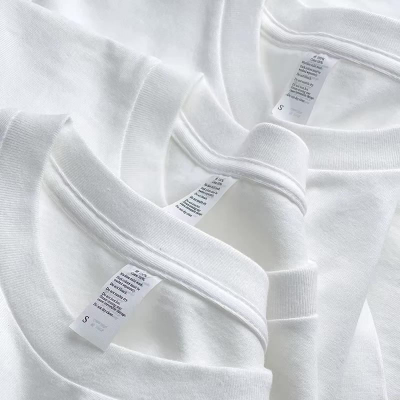 100% Cotton Solid Color Short Sleeve Casual T shirt 220g Heavyweight Custom Logo Regular Fit for Men
