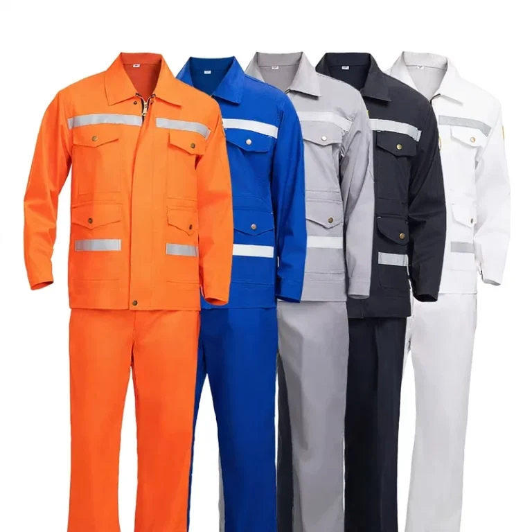 100-Cotton-Summer-Flame-Resistant-Workwear-Set-with-Hi-Vis-Reflective-Strips-Factory-Supply-Custom-Work-Clothes