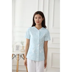 100% Cotton Summer Women Medical Hospital Custom Design Nurse Uniforms Clinic Dentist Uniform with Printing Logo
