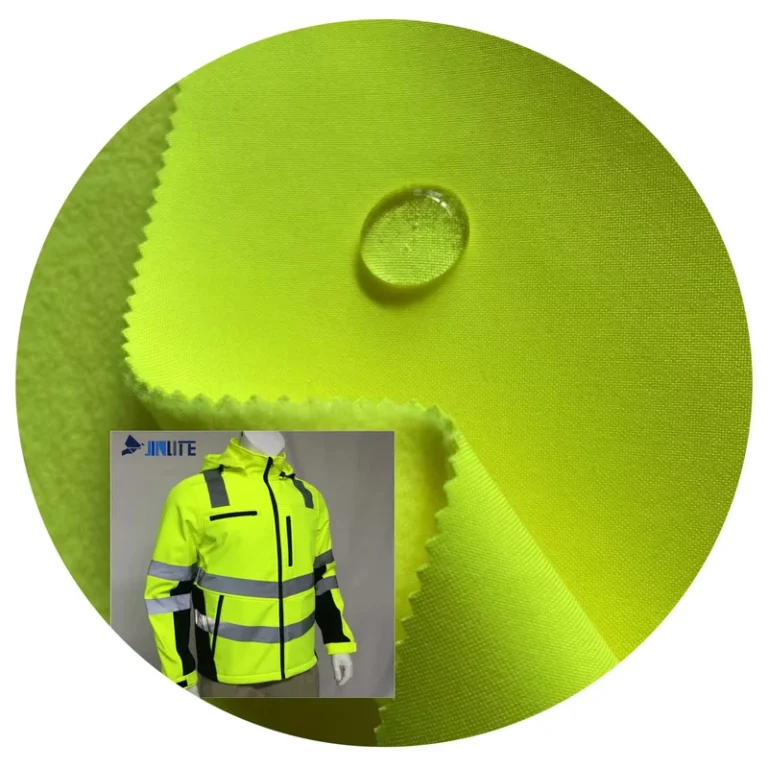 100-Polyester-150D-Pongee-Plain-Waterproof-Fabric-3-Layer-Bonded-Fleece-for-Outdoor-Jackets-Featuring-Fluorescent-Anti-Static