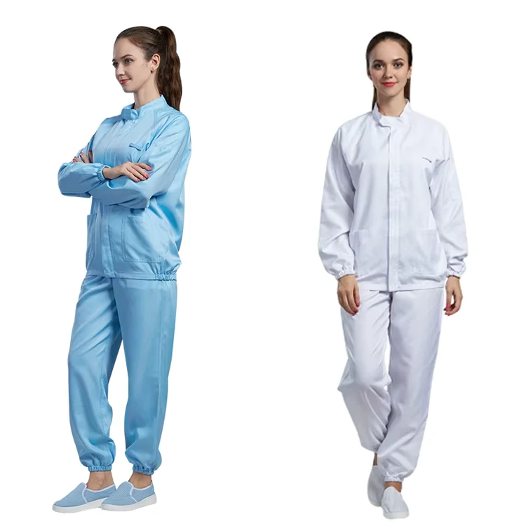 100% Polyester Fiber Anti-dust Unisex Stand Collar Fast Food Bread Factory Processing Industry Uniforms Food Clothes