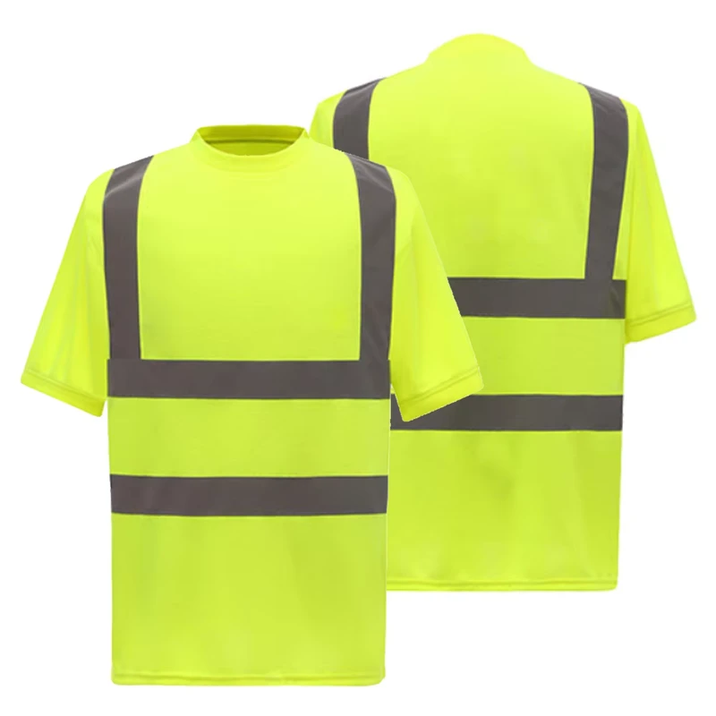 100% Polyester Hi Vis Polo T shirts Reflective Safety Security Work Construction Shirts