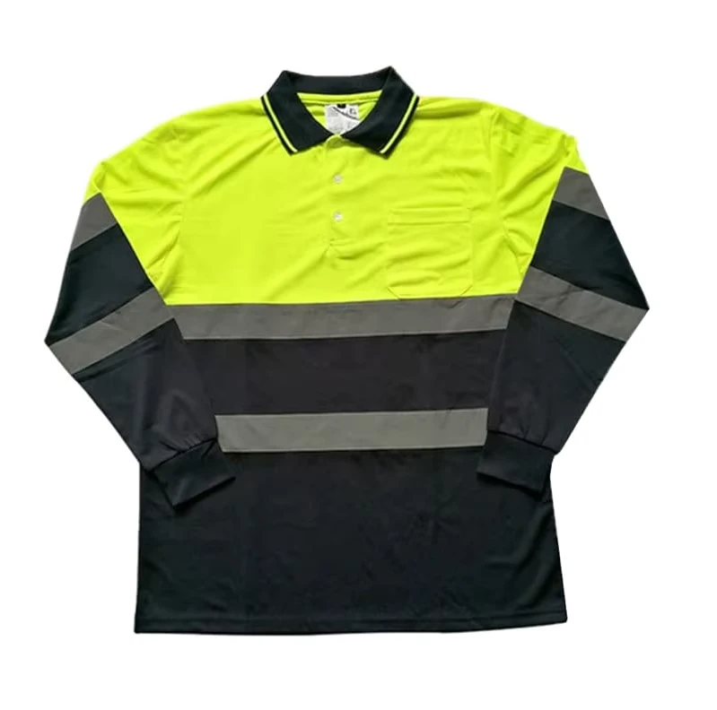 100% Polyester Hi Vis Reflective Material Knit Fabric Wicks Away Moisture and Breathable T Shirt Work Warehouse Construction