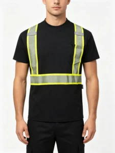 100% Polyester Moisture Wicking Birdseye Short Sleeve Color Reflective Hi Viz T Shirt Worker Wear Men Safety T Shirt