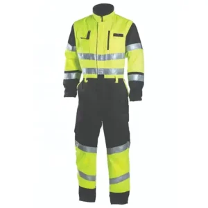 100% Polyester Oxford 300D High Visibility Work Coveralls With Quilted Cotton Liner Winter Safety Work Uniform