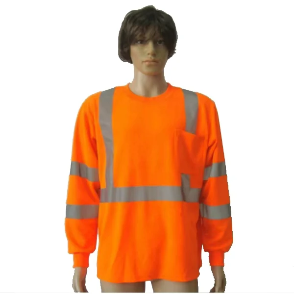 100% Polyester Reflective Security Hi Vis Safety Long Sleeve Shirt