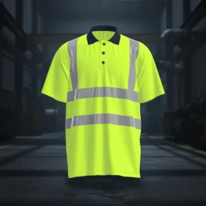 100% Polyester Safety Hi Vis Workwear Polo Shirts Quick Dry Construction Work Clothes T Shirt