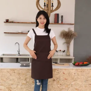 100% Polyester Uniform Apron for Women with Hand-Wipeable Cloth