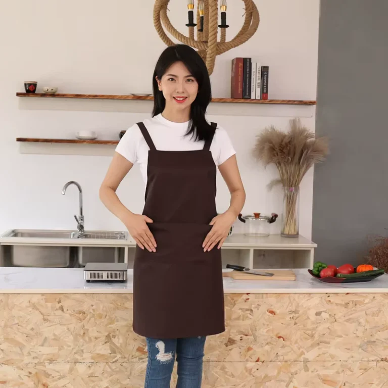 100-Polyester-Uniform-Apron-for-Women-with-Hand-Wipeable-Cloth