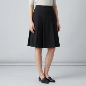 100% Polyester or TR Children School Uniform Wide Waistband Pleated Skirt