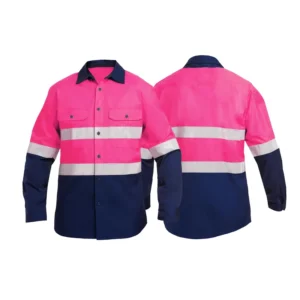 100% Pure Cotton Construction Mining Industrial Worker Uniform Workwear Custom Logo Reflective Safety Clothes Hi Vis Work Shirts