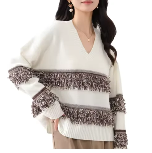 100-Wool-V-Neck-Sweater-for-Women-Wool-Sweater-for-Women-Soft-Woolen-Fabric-Sweaters-for-Women