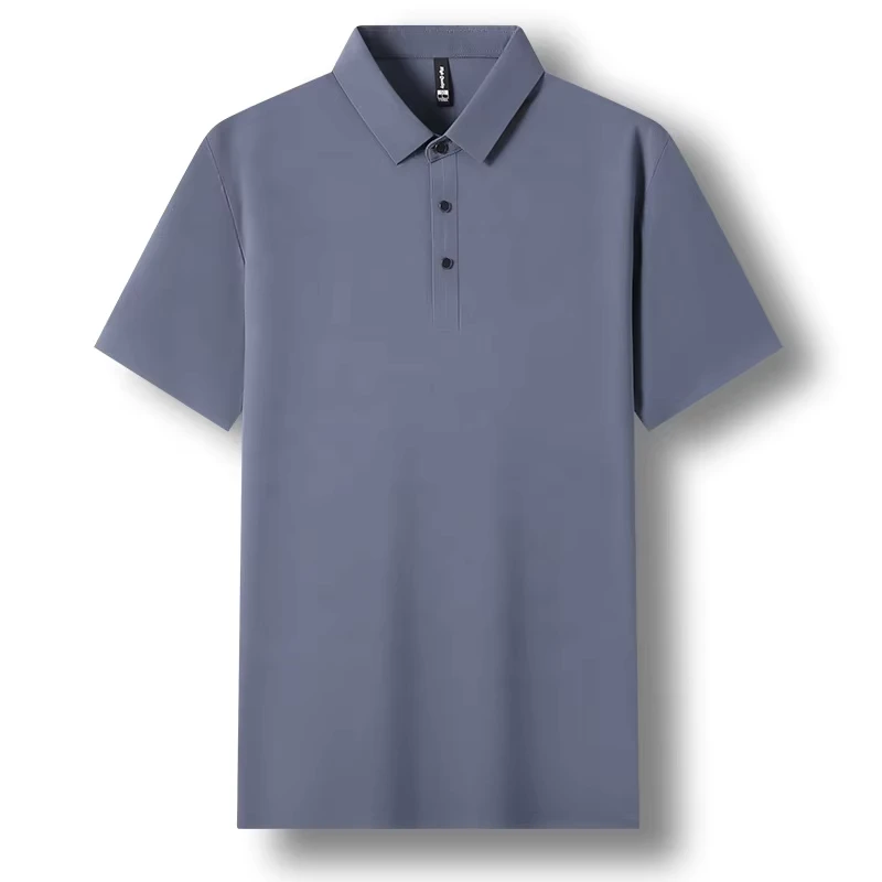 1001# Dynamic Beaded Fabrics Pure Version Without logo Solid Color Business Polo Custom Glue Pressing Process Golf Polo Shirt