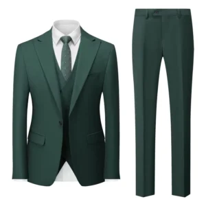 106A 1201 Custom Mens Formal Business Suit Jacket+Vest+Pant 3 PCS Set Slim Fit One Button Groom Wedding Tuxedo Suit Set for Men