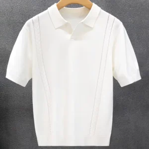 12 GG JERSEY Short Sleeve Polo T-shirts Custom 40% Viscose 60% Polyester Pullover Polo Neck T-shirts
