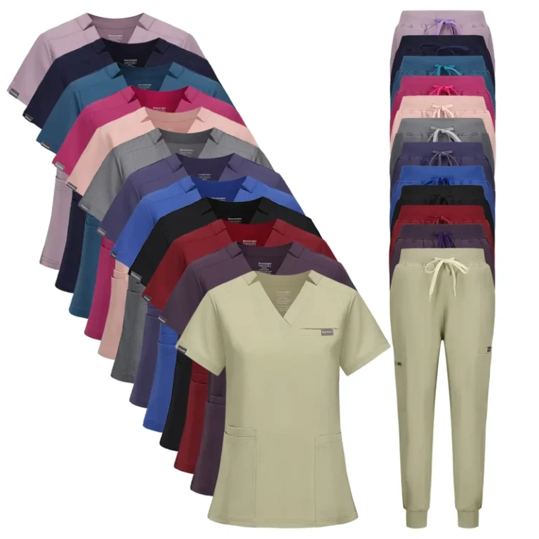 12-Pocket-Medical-Scrub-Set-Jogger-Style-Yoga-Waistband-4-Way-Stretch-Poly-Rayon-Spandex