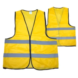 120g High-Visibility Construction Reflective Safety Vest, Yellow Polyester Mesh, with Custom Logo