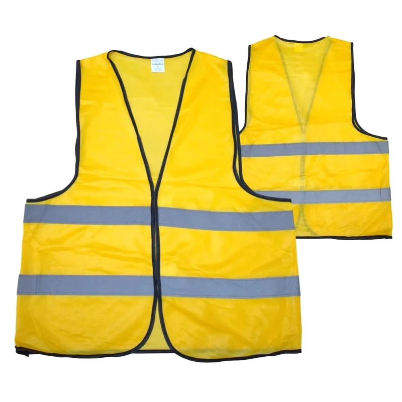 120g High-Visibility Construction Reflective Safety Vest, Yellow Polyester Mesh, with Custom Logo