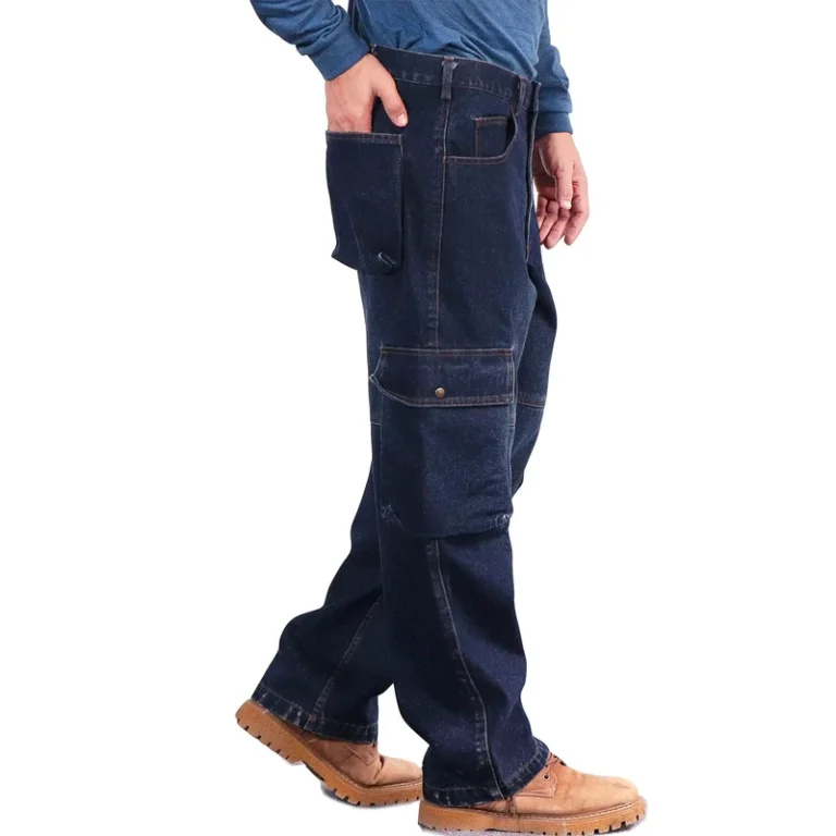 12OZ-Fire-Proof-Waterproof-Cargo-Jeans-Utility-8-Pockets-Decorative-Thread-Flame-Resistant-Arc-Flash-Safety-FRC6115-Model