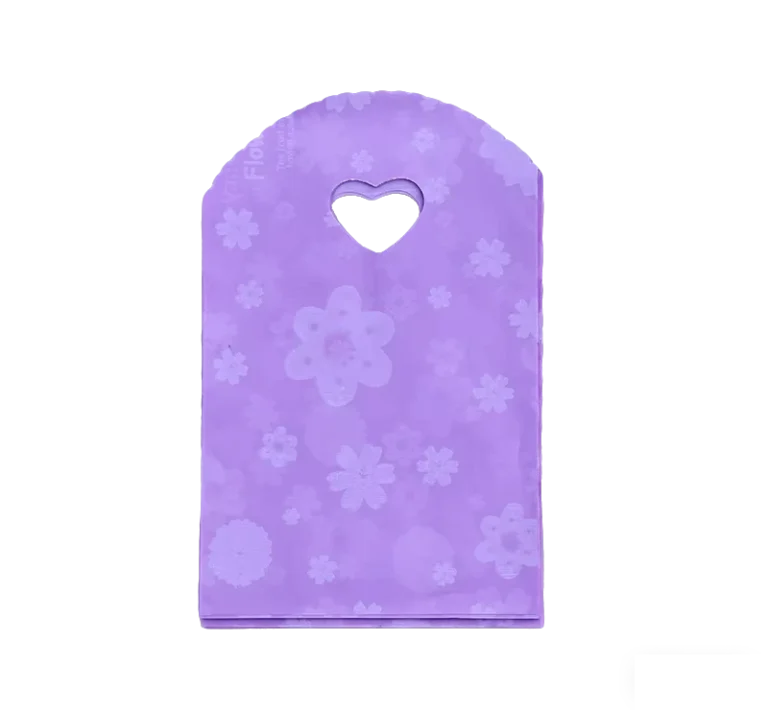 13-x-21-cm-Lavender-Floral-Shopping-Bag-with-Cherry-Blossom-Pattern-and-Heart-Shaped-Handle