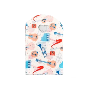 13 x 21 cm Music Notes and Guitar Print PE Candy Bags for Birthday Parties