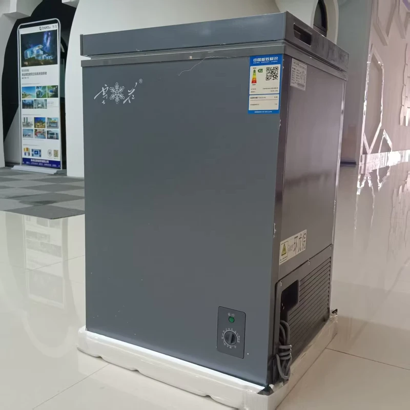 138L Single Door Top Opening Black Gray Factory Stock Freezer